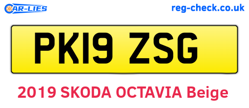 PK19ZSG are the vehicle registration plates.