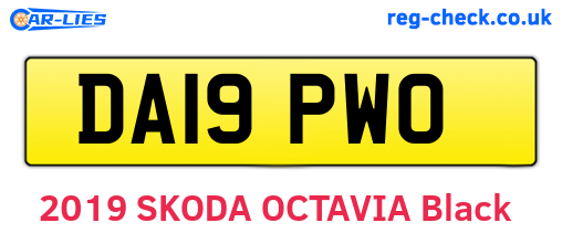 DA19PWO are the vehicle registration plates.