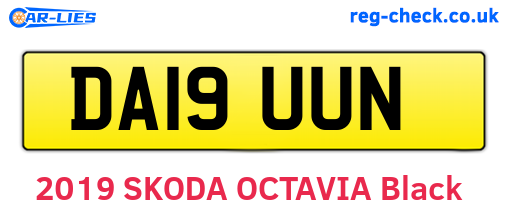 DA19UUN are the vehicle registration plates.