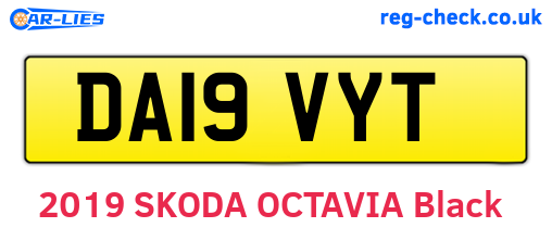 DA19VYT are the vehicle registration plates.