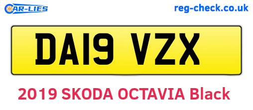 DA19VZX are the vehicle registration plates.