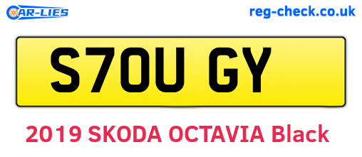 S70UGY are the vehicle registration plates.