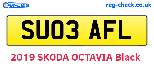 SU03AFL are the vehicle registration plates.