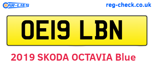 OE19LBN are the vehicle registration plates.