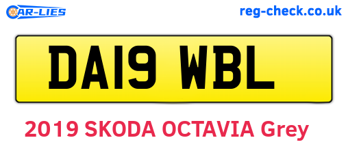DA19WBL are the vehicle registration plates.