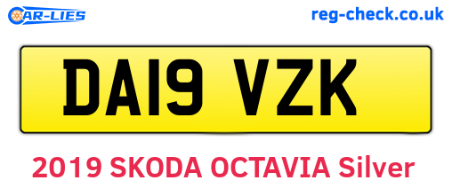 DA19VZK are the vehicle registration plates.