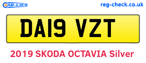 DA19VZT are the vehicle registration plates.