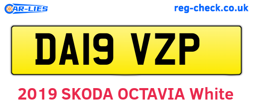 DA19VZP are the vehicle registration plates.