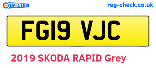 FG19VJC are the vehicle registration plates.