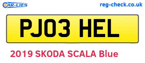PJ03HEL are the vehicle registration plates.