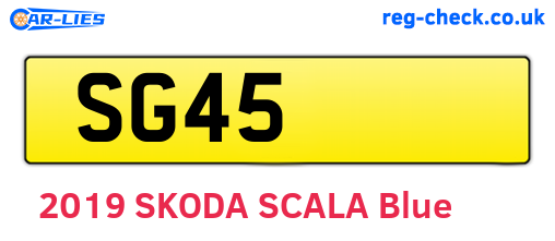 SG45 are the vehicle registration plates.