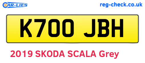 K700JBH are the vehicle registration plates.