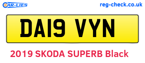 DA19VYN are the vehicle registration plates.