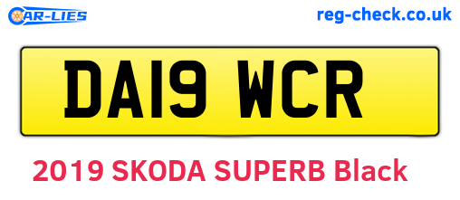 DA19WCR are the vehicle registration plates.