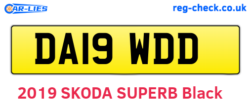 DA19WDD are the vehicle registration plates.