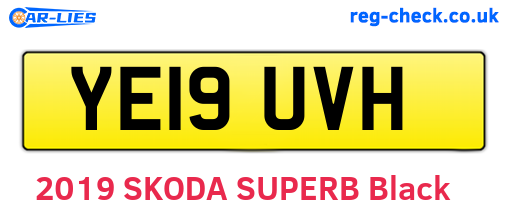 YE19UVH are the vehicle registration plates.
