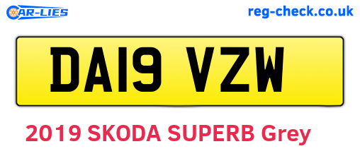 DA19VZW are the vehicle registration plates.