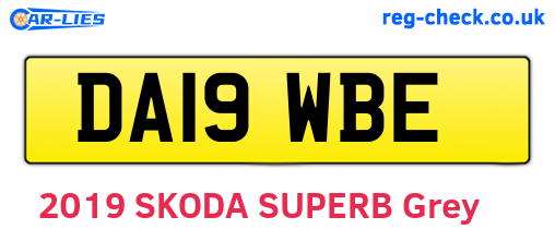 DA19WBE are the vehicle registration plates.