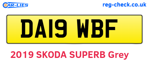 DA19WBF are the vehicle registration plates.