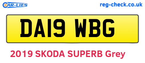 DA19WBG are the vehicle registration plates.