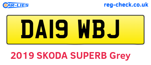 DA19WBJ are the vehicle registration plates.