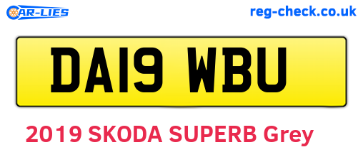 DA19WBU are the vehicle registration plates.