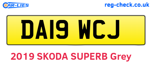 DA19WCJ are the vehicle registration plates.