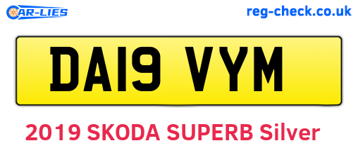 DA19VYM are the vehicle registration plates.