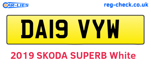 DA19VYW are the vehicle registration plates.
