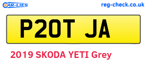 P20TJA are the vehicle registration plates.