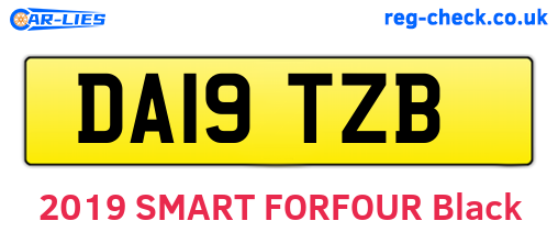 DA19TZB are the vehicle registration plates.