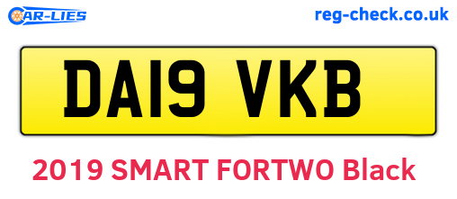 DA19VKB are the vehicle registration plates.