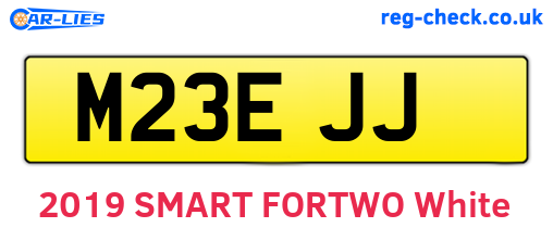 M23EJJ are the vehicle registration plates.