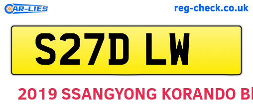S27DLW are the vehicle registration plates.