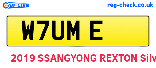 W7UME are the vehicle registration plates.