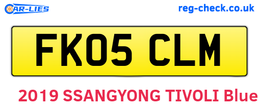FK05CLM are the vehicle registration plates.