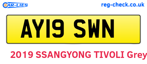 AY19SWN are the vehicle registration plates.