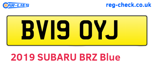 BV19OYJ are the vehicle registration plates.