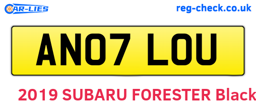 AN07LOU are the vehicle registration plates.