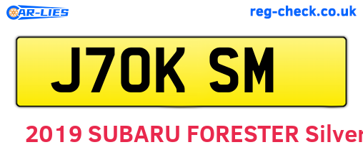 J70KSM are the vehicle registration plates.