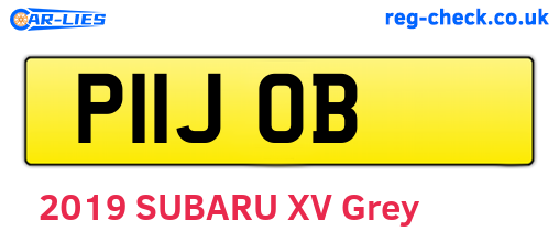 P11JOB are the vehicle registration plates.
