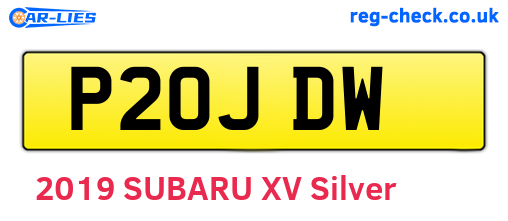 P20JDW are the vehicle registration plates.