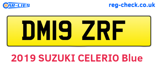 DM19ZRF are the vehicle registration plates.