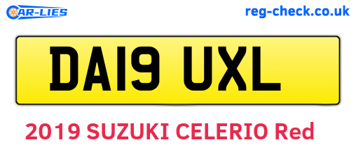 DA19UXL are the vehicle registration plates.