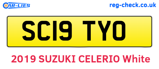 SC19TYO are the vehicle registration plates.