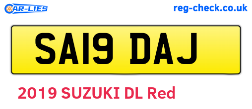 SA19DAJ are the vehicle registration plates.