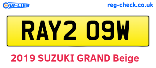 RAY209W are the vehicle registration plates.