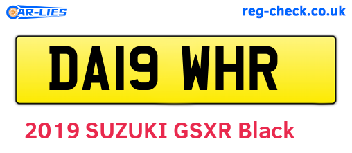 DA19WHR are the vehicle registration plates.