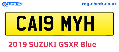 CA19MYH are the vehicle registration plates.