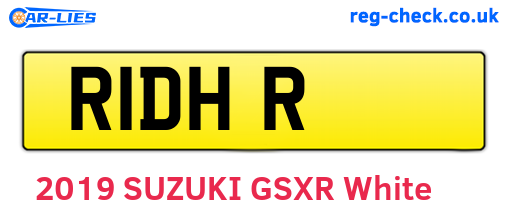 R1DHR are the vehicle registration plates.